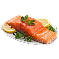 Fresh, never frozen. Our salmon is sustainably sourced and hand-filleted to ensure the highest quality. Perfect for grilling, baking, or pan-frying. On transparent background