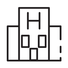 Building Clinic Hospital Line Icon
