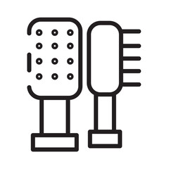 Brush Flat Hair Line Icon