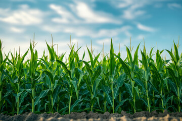 Obraz premium corn field and blue sky