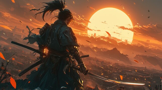 Japanese samurai warrior