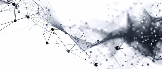 Obraz premium Monochrome Network Connectivity and Data Flow.