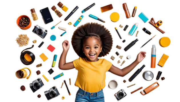 happy fun having background child girl african studio portrait children black smile funny isolated adorable attractive casual attire cute education face fashion lifestyle little look model 1 people - Powered by Adobe