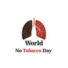 World No Tobacco Day concept Logo No Smoking Day Awareness. Vector. Illustration Lungs cancer. May 31st