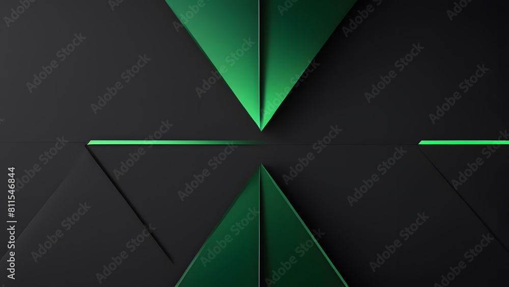 Aufkleber overlapping abstract background design with green light and dark grey metallic elements