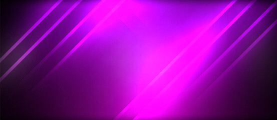 Obraz premium Neon purple light illuminating a dark background creates a vibrant contrast. The electric blue font pops against the magenta pattern, evoking a sense of art and graphic design