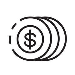 Coins Finance Money Line Icon