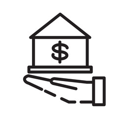 Dollar Investment Property Line Icon