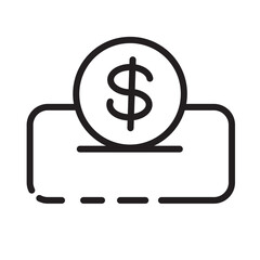 Invest Dollar Money Line Icon
