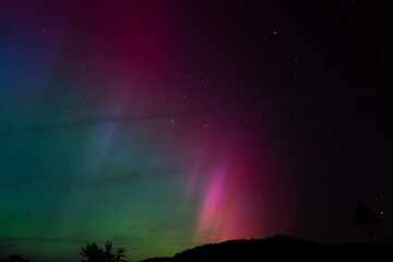 Polar lichter &uuml;ber deutschland am abend aufgenommen