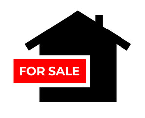 House for sale with price tag icon. Real estate market property economic investment.