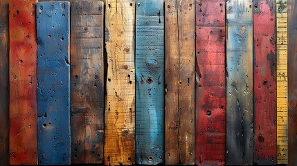 Rustic wooden planks arranged in a flag pattern, each piece sourced from different historical American homesteads.