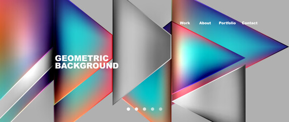 Fototapeta premium Gradient triangle geometric minimal wallpaper
