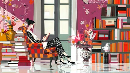 Woman finding solace in the comfort and joy of reading