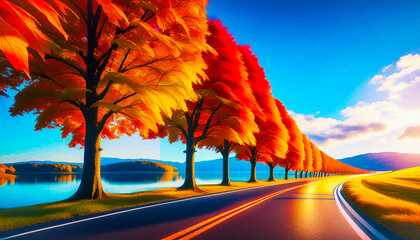A Long Row of Maple Trees