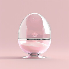 Obraz premium Charming Pink Sand Egg Timer with Clear Glass: Precise Timing in a Cute Package