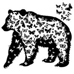 Bear with butterflies