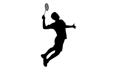 silhouette of Badminton player illustration