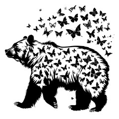 Bear with butterflies