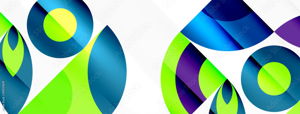 Aufkleber A vibrant display of colorfulness and symmetry with artful use of tints and shades. Electric blue circles create a captivating pattern in this graphic design event