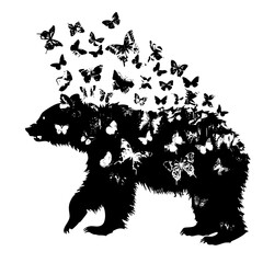 Bear with butterflies