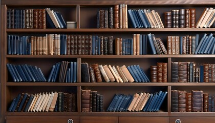 a 3D image of a cozy library bookshelf
