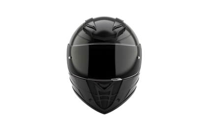black motorcycle helmet isolated on transparent background 