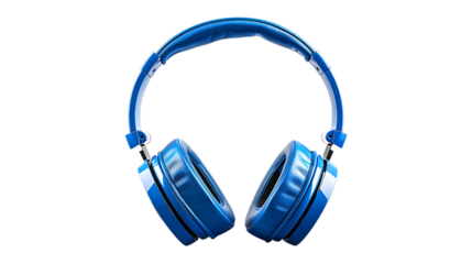 blue headphones isolated on transparent background 