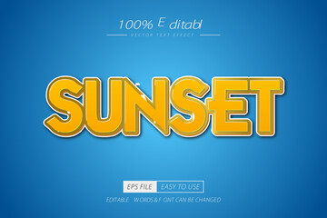 Sunset summer text effect editble
