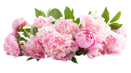 bouquet of pink peonies flowers isolated on transparent background 