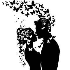 Floral Woman Svg Png, Butterfly Flower Svg, Woman With Flower Svg, Girl Butterfly Fairy Svg, Floral Butterfly Svg, Flowers Svg, Floral Svg, Floral Woman Face, Woman Face With Flowers, woman, silhouett