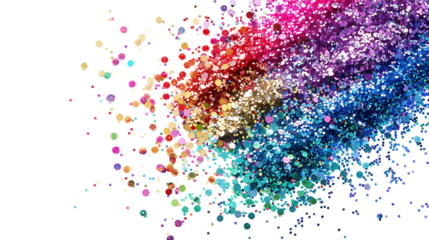 Bright glitters isolated on transparent background