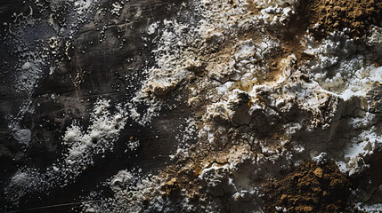 A close up of a wall with dirt and dust.