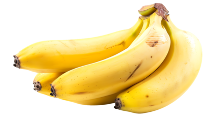 bunch of bananas isolated on transparent background 