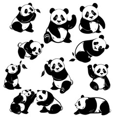 Panda SVG, Panda Head Cricut, Panda Face Svg, Cute Panda Svg, Panda Monogram, Baby Pandas Silhouette, Kawaii Pandas, Panda svg bundle, Panda head svg, Panda monogram svg, Panda Silhouette for Cricut, 