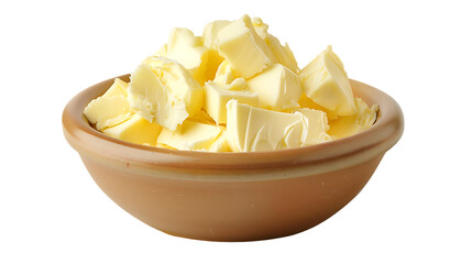 butter in a bowl isolated on transparent background 