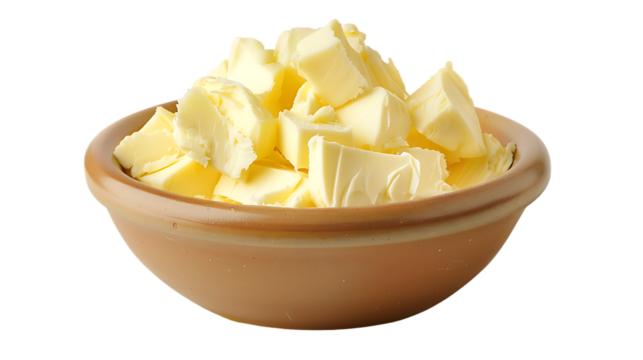 butter in a bowl isolated on transparent background 