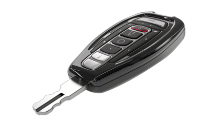 Car key with remote control isolated on transparent background 