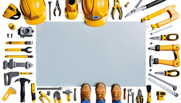 fictional happy person construction poster space worker copy men at work factory contractor thumb up manufacturing production working man warehouse machinery sunbeam project cheering repairman