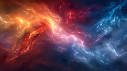 The US flag reimagined as a celestial dreamscape, with red, white, and blue clouds swirling across a serene sky, blending surrealistically.