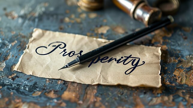 Word prosperity written on a paper.