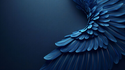 3D rendering fantasy bird wings, eagle spreading wings decorative noble concept illustration