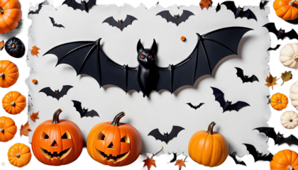 background bat border horizontal transparent grunge black halloween pumpkin holiday celebration template october poster print space empty document promotion layout frame tree party design decoration