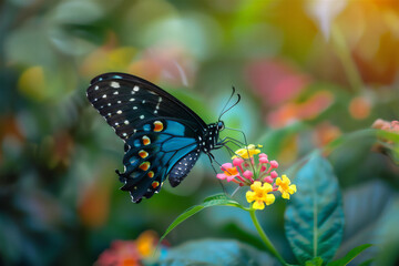 blue butterfly on flower
