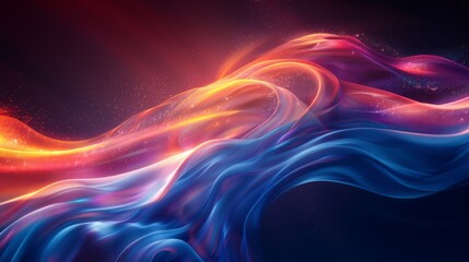 Obraz premium Abstract flow of vibrant colors in a smooth wave design