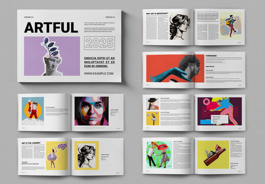 Art Catalog Layout Design Landscape