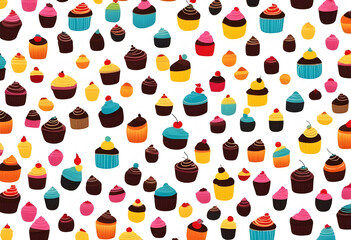 seamless pattern with cake