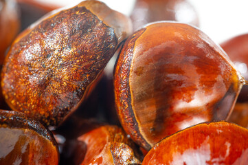 Let the soothing aroma of roasting chestnuts fill your senses as you admire this serene depiction...