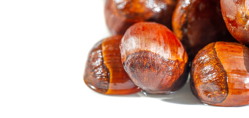 Captures the essence of autumn with the aroma of roasted chestnuts. A serene image in a stylish...
