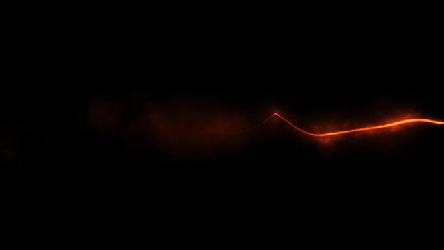 Magic fire energy stream on plain black background